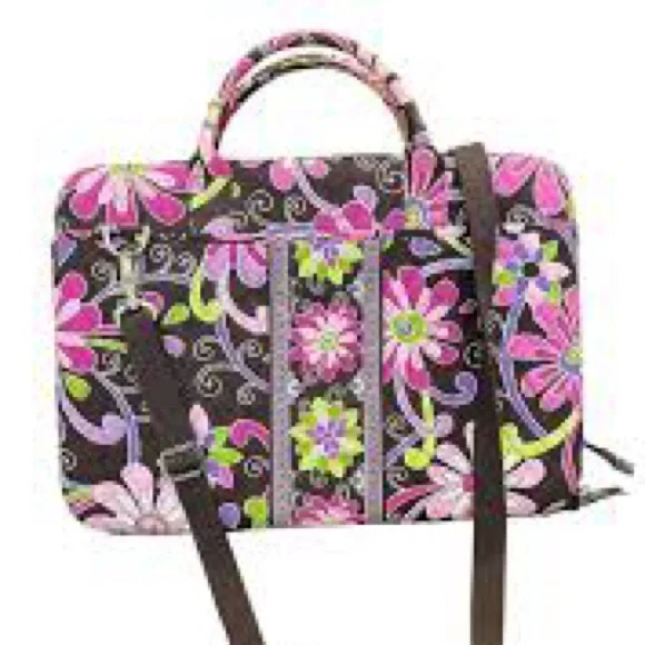 NWT Vera Bradley Vintage Laptop Portfolio Purple Punch Floral Bag Crossbody Y2K - Picture 9 of 9